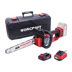   Súprava akumulátorovej bezkefovej reťazovej píly Worcraft CGC-S20LiBDM – 20 V Li-ion, 12-palcový reťaz, v kufríku 115852