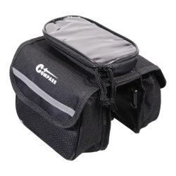   Obojstranná taška na bicykel s držiakom na telefón – čierna 12029