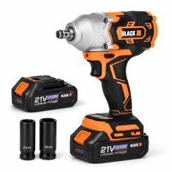   Akumulátorový vŕtač-skrutkovač BLACK 21 V, 500 Nm, s 2×4 Ah akumulátormi – 12033