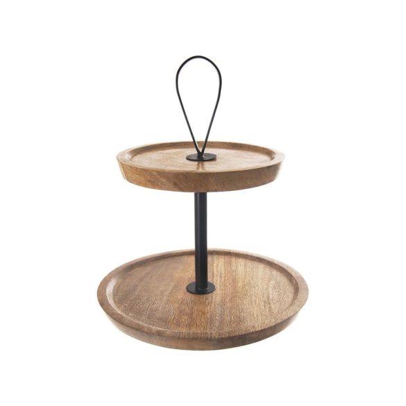 Dvojposchodový drevený servírovací stojan 122992