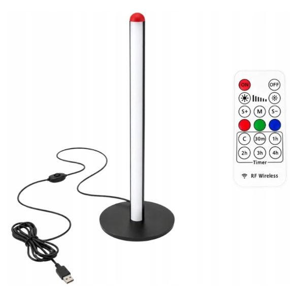 Stojaca lampa s RGB LED a diaľkovým ovládaním, 50 cm, 7 farieb, čierna – 12424_50
