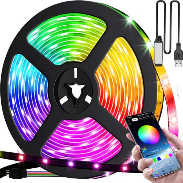 5-metrový RGB LED pás s aplikáciou Bluetooth a diaľkovým ovládačom 12438