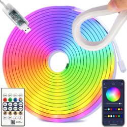   5-metrový RGB neonový LED pás s aplikáciou Bluetooth a diaľkovým ovládačom 12439