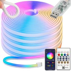   10-metrový RGB neonový LED pásik s aplikáciou Bluetooth a diaľkovým ovládačom 12440