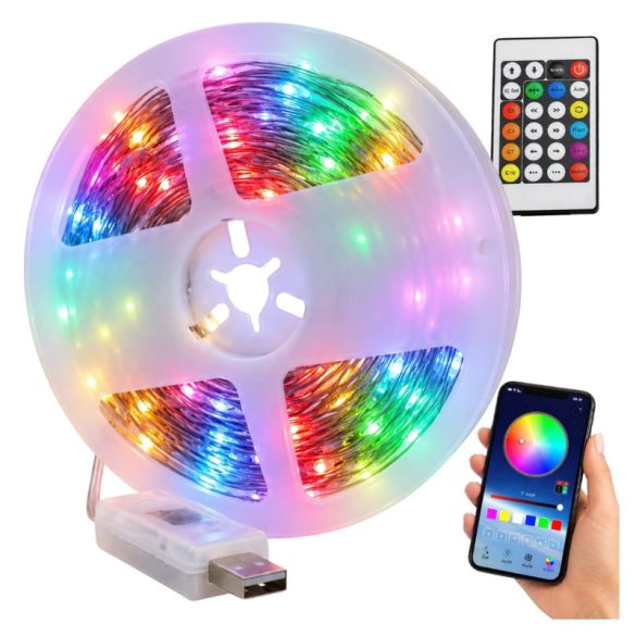 10-metrový RGB LED pásik do exteriéru, IP65, USB, Bluetooth, s diaľkovým ovládaním 12446