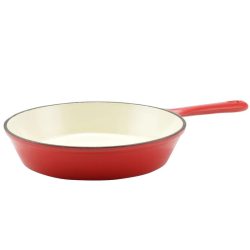   Perfektná domáca smaltovaná liatinová panvica 24 cm červená 12512