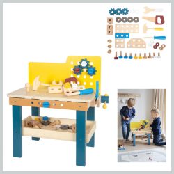 Detský pracovný stôl do dielne, bezpečné drevo 12558
