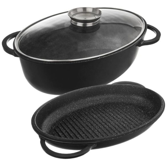 Orion GRANDE plech s granitovým povrchom a vekom 3 v 1 10 l – 43 × 28 cm, nepriľnavý 127027