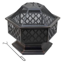 Prenosný ohnisko a gril HEXAGON – 61×53 cm 13008