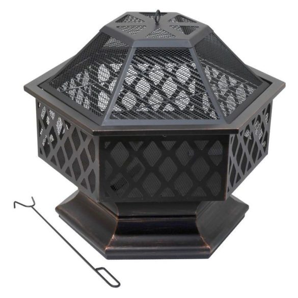 Prenosný ohnisko a gril HEXAGON – 61×53 cm 13008