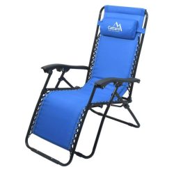 Polohovateľná kempingová stolička LIVORNO modrá 13518