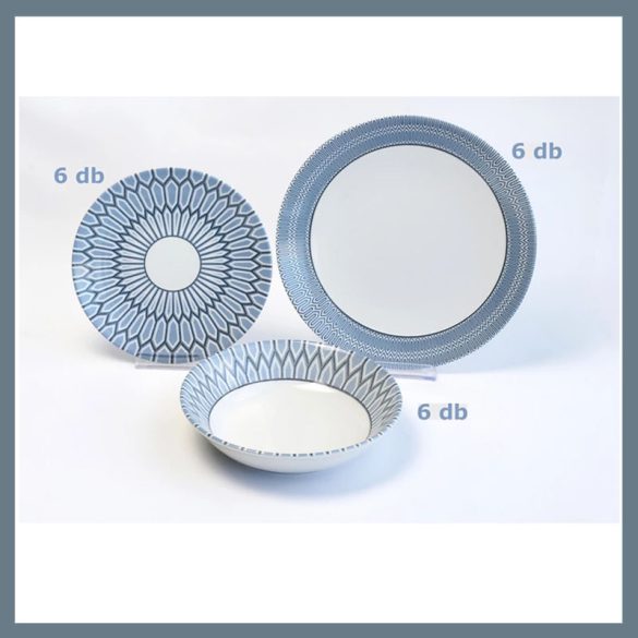 Perfect Home 18-dielna sada tanierov 1030-D modrá a biela 13800