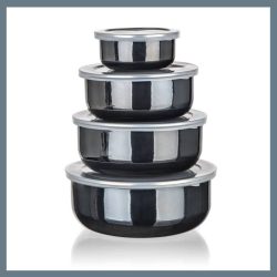   BANQUET Sada čiernych smaltovaných misiek, 8 kusov 13823471