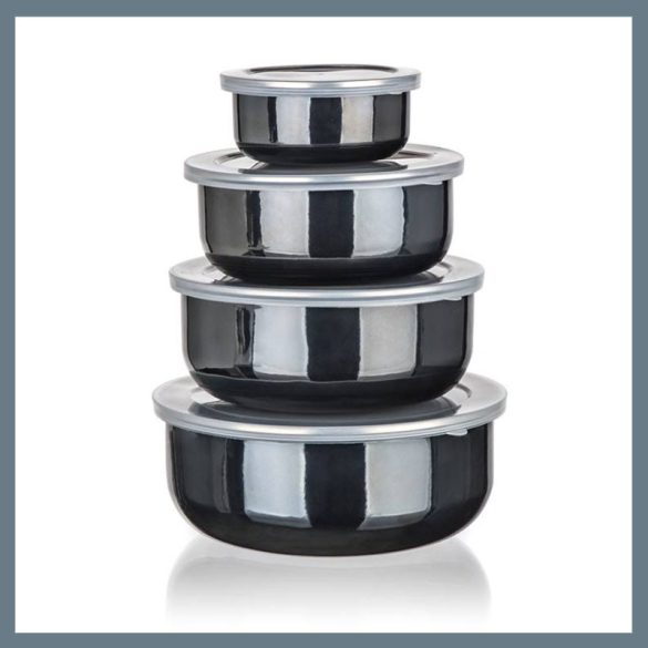 BANQUET Sada čiernych smaltovaných misiek, 8 kusov 13823471