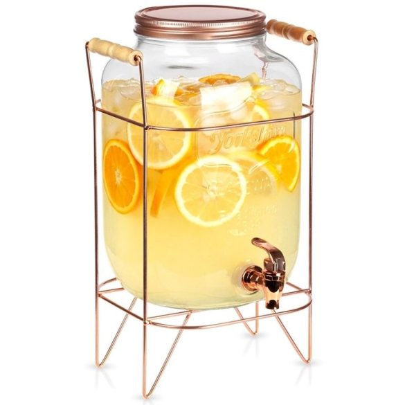 Dávkovač nápojov Vilde s kohútikom a zlatým podstavcom 8 l 139597