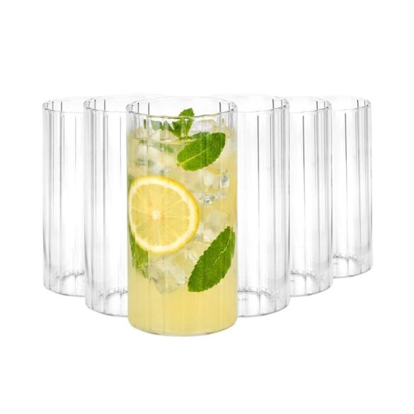 6-dielna sada sklenených pohárov s rebrovaním 360 ml 139871