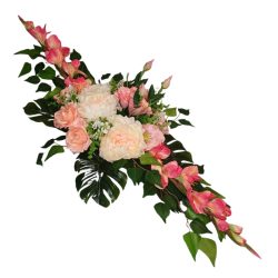   Elegantná hrobová výzdoba z umelých kvetov – 100 × 48 × 25 cm 13M7181WQG