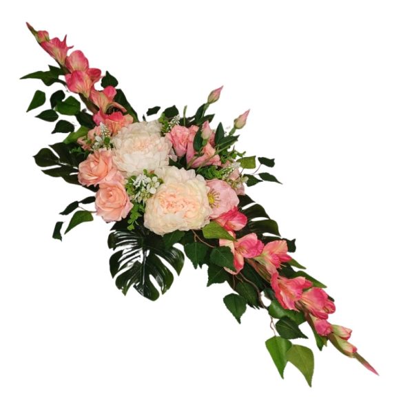 Elegantná hrobová výzdoba z umelých kvetov – 100 × 48 × 25 cm 13M7181WQG