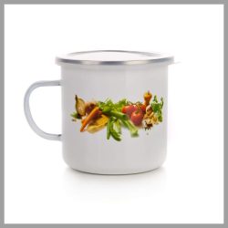   BANQUET smaltovaný hrnček so zeleninovým motívom, 0,7 l 13RMVEG02