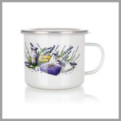   BANQUET Smaltovaný hrnček s motívom LEVANDULE, 0,9 l 13RMVEG08