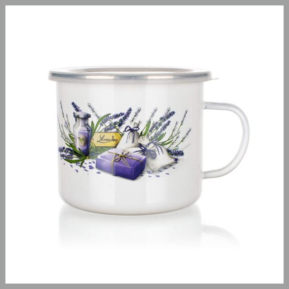 BANQUET Smaltovaný hrnček s motívom LEVANDULE, 0,9 l 13RMVEG08