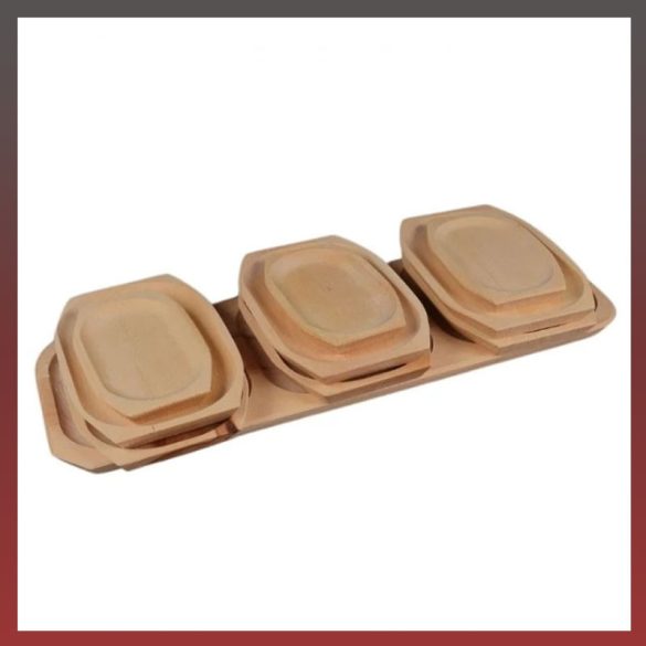 Sada drevených tanierov 9+1 kocka ART 145472