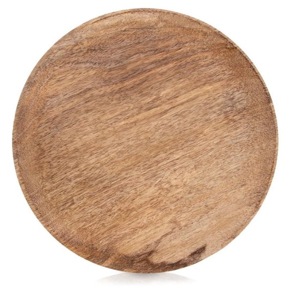 MANGO Prírodný okrúhly drevený servírovací tanier (25 cm) 153894