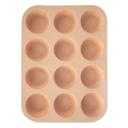   Bežová silikónová forma na muffiny na 12 kusov 32,5 × 25 × 3 cm 154462