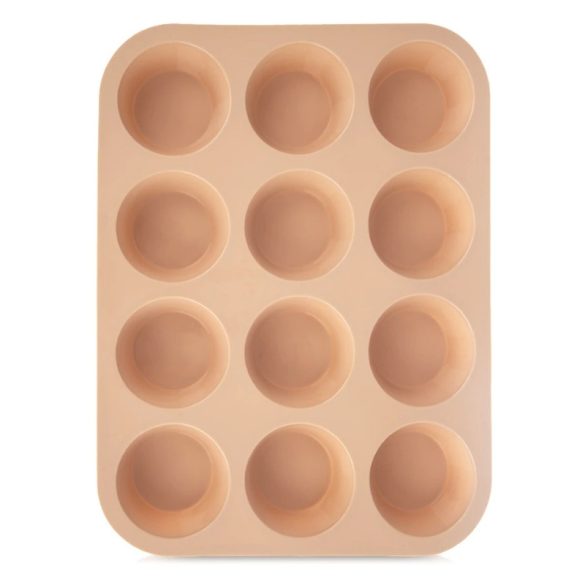 Bežová silikónová forma na muffiny na 12 kusov 32,5 × 25 × 3 cm 154462