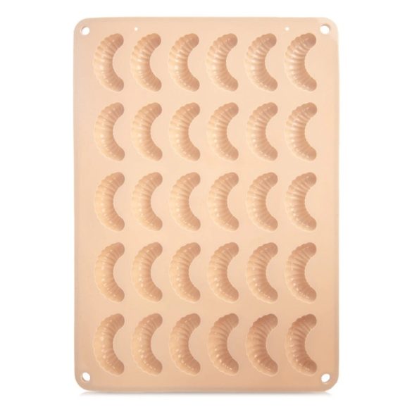 Bežová silikónová forma na pečivo v tvare rožkov a pralinky 34,5 × 24,5 × 1,2 cm 154465