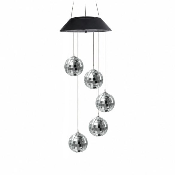 Záhradný zvonček so solárnymi závesnými guľovými lampami – s LED osvetlením meniaceho farby 16030