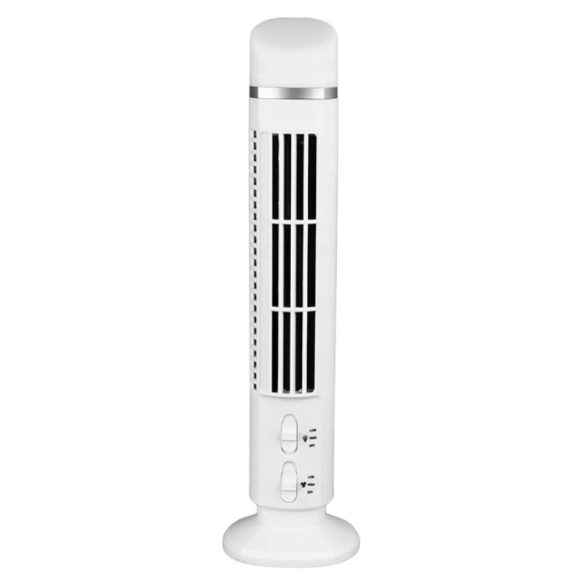 Stolný vežový ventilátor s lampou, biely 16035