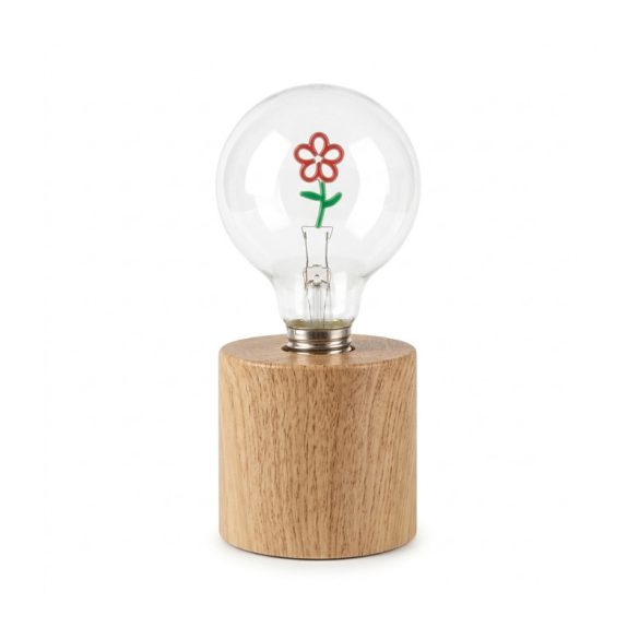 Dekoratívna stolná lampa s LED žiarovkou – s kvetinovým motívom 17003
