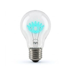   Dekoratívna LED žiarovka s možnosťou dobíjania – nočná lampa s motívom modrého oka 17006