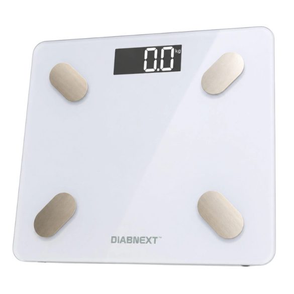 Elektronická sklenená osobná váha s LCD displejom, do 180 kg, biela 17149