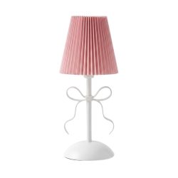 Stolná lampa Masnis s ružovým plisovaným tienidlom 17305