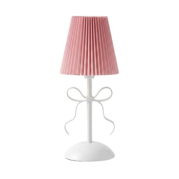 Stolná lampa Masnis s ružovým plisovaným tienidlom 17305