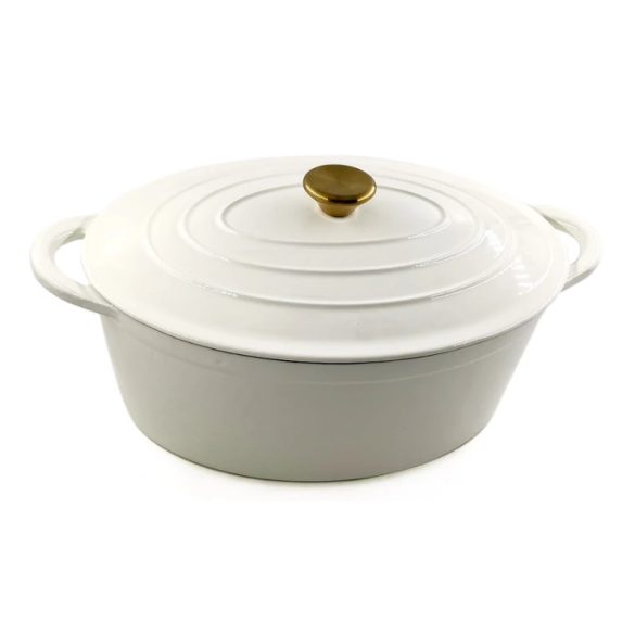 Perfect Home Smaltovaná liatinová pekáreň na kačicu, oválna, 30 cm, 4,2 l, biela 17923