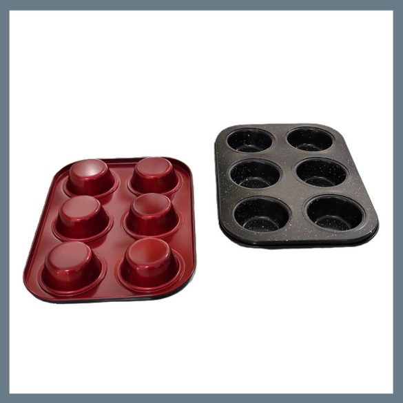 Perfect Home Metal Red Line Muffin Pan, 6-dielna sada 19127