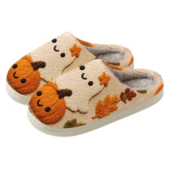 Unisexové domáce papuče s halloweenským motívom tekvice a ducha, v rôznych veľkostiach 19M8X6VX27