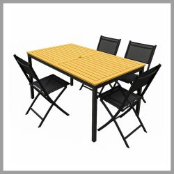   Záhradná jedálenská súprava – 1 stôl + 4 skladacie stoličky 1A4SZ