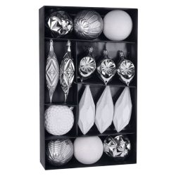   Sada vianočných ozdôb MagicHome, 16 ks, bielo-strieborná, 8–15 cm 2171331