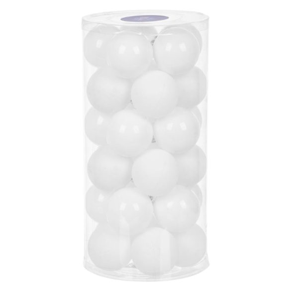 Sada guľôčok na vianočný stromček MagicHome, 30 ks, 6 cm, trblietavá biela 2171335