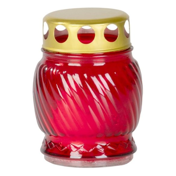 Červená sklenená sviečka na hrob, doba horenia 6–8 hodín, 10 cm 2173224