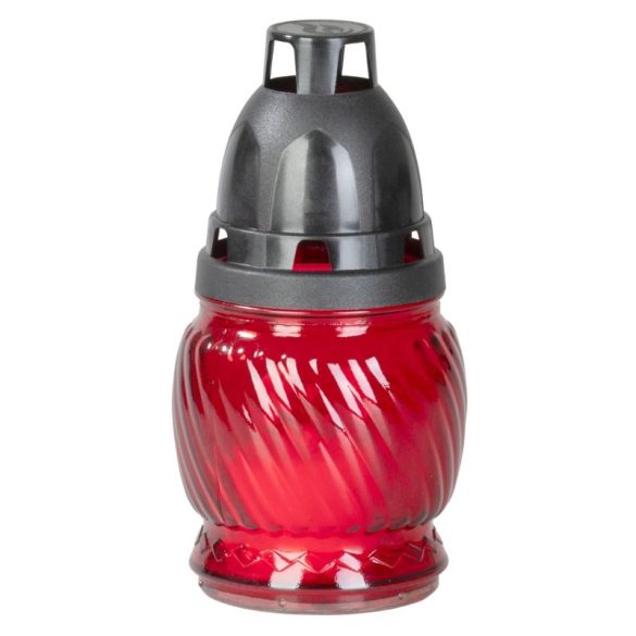 Červená sklenená sviečka na hrob, doba horenia 6–8 hodín, 13 cm 2173245