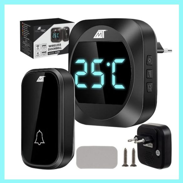 Bezdrôtový zvonček Malatec čierny 21911