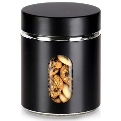   Čierna matná sklenená nádoba so skrutkovacím viečkom (650 ml) 229273