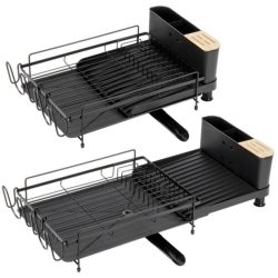 Výsuvný tác na sušenie riadu, čierny, 70 cm 229302