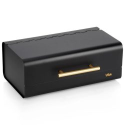   Vilde Elegantný čierny kovový chlebník so zlatými detailmi (36 x 23 x 14,5 cm) 229304