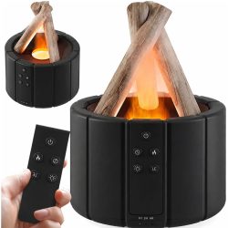   USB zvlhčovač s difúzorom, RGB LED, efekt krbu, čierny 24615_CZ